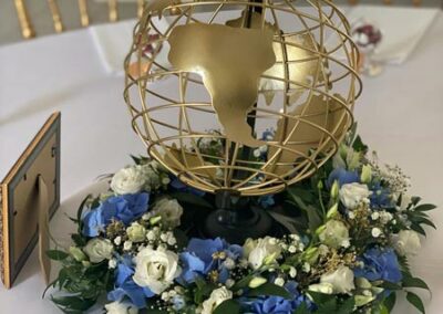 Centre de table monde pour décoration de mariage