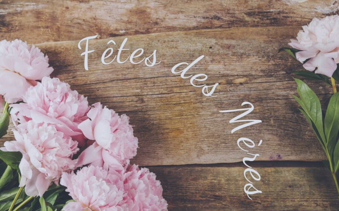 article de blog fête des mères pivoines sur table en bois